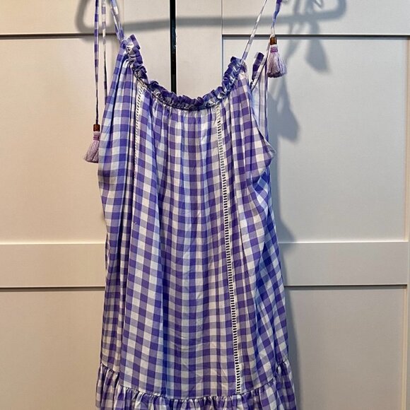 NEW Maaji Seersucker Magnolia Mini Cover Up dress Size S l Purple Gingham - Picture 5 of 9